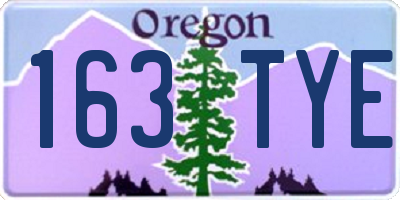 OR license plate 163TYE