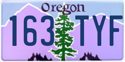 OR license plate 163TYF
