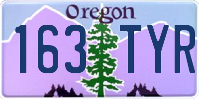 OR license plate 163TYR