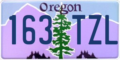 OR license plate 163TZL