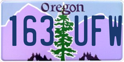 OR license plate 163UFW