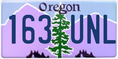 OR license plate 163UNL