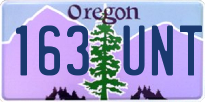 OR license plate 163UNT