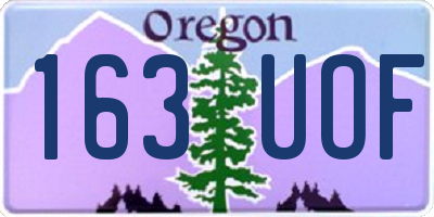 OR license plate 163UOF