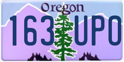 OR license plate 163UPO