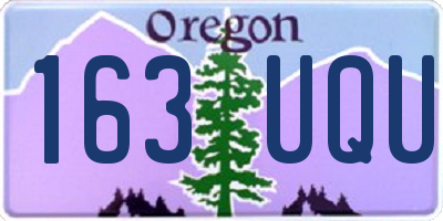 OR license plate 163UQU