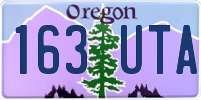 OR license plate 163UTA