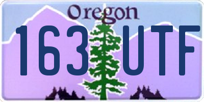OR license plate 163UTF