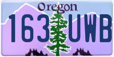 OR license plate 163UWB
