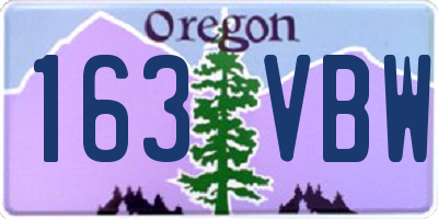 OR license plate 163VBW