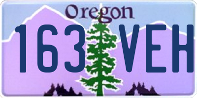 OR license plate 163VEH
