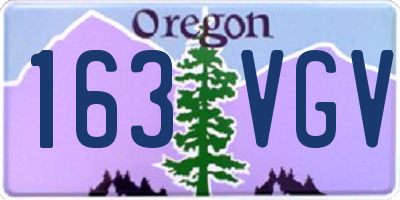 OR license plate 163VGV