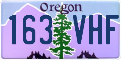 OR license plate 163VHF
