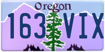 OR license plate 163VIX
