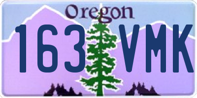 OR license plate 163VMK
