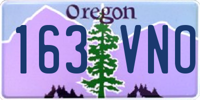 OR license plate 163VNO