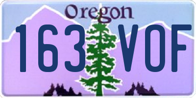 OR license plate 163VOF
