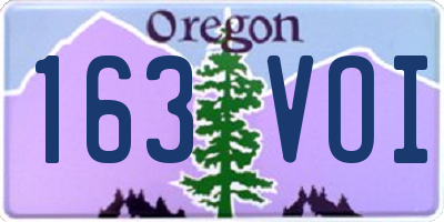 OR license plate 163VOI