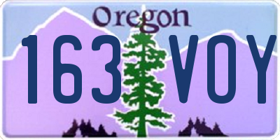 OR license plate 163VOY