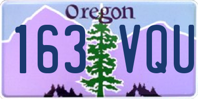 OR license plate 163VQU