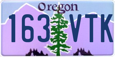OR license plate 163VTK