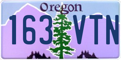 OR license plate 163VTN
