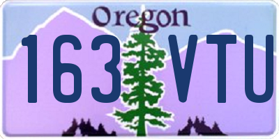 OR license plate 163VTU