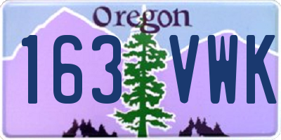 OR license plate 163VWK