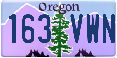 OR license plate 163VWN