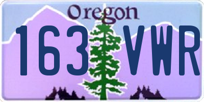 OR license plate 163VWR