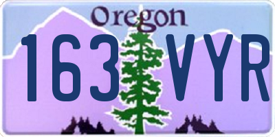 OR license plate 163VYR