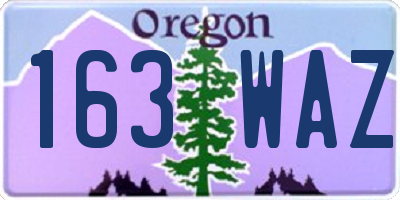 OR license plate 163WAZ