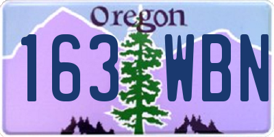 OR license plate 163WBN