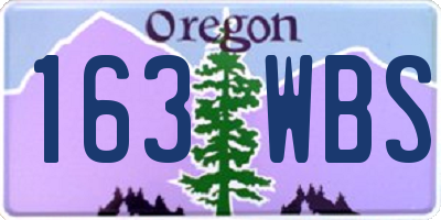 OR license plate 163WBS