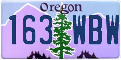 OR license plate 163WBW