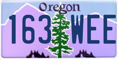 OR license plate 163WEE