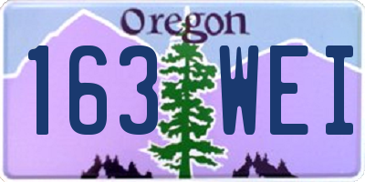 OR license plate 163WEI