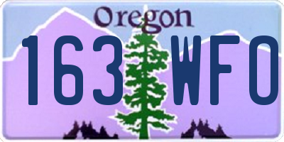 OR license plate 163WFO