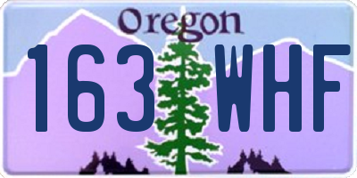 OR license plate 163WHF