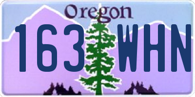 OR license plate 163WHN