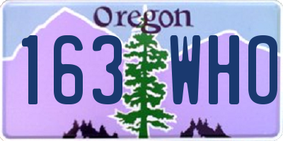 OR license plate 163WHO