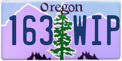 OR license plate 163WIP