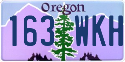 OR license plate 163WKH