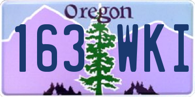 OR license plate 163WKI