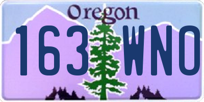 OR license plate 163WNO