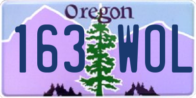 OR license plate 163WOL