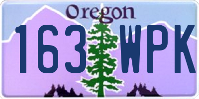 OR license plate 163WPK