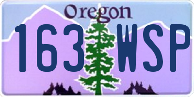 OR license plate 163WSP