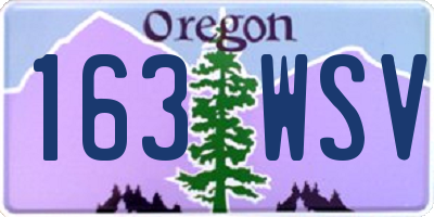 OR license plate 163WSV