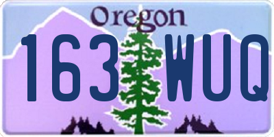 OR license plate 163WUQ